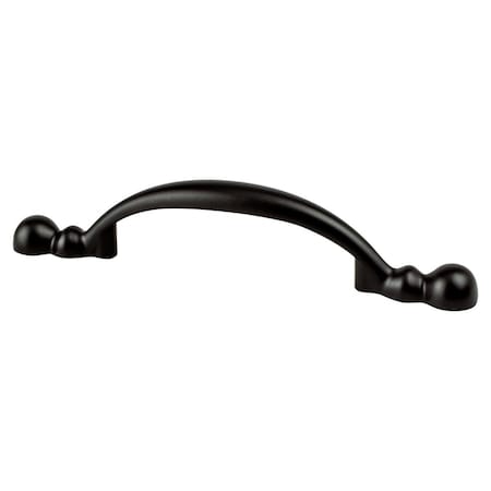 Berenson 3 in. Traditional Advantage Four CC Matte Black Rounded End Pull 9134-1055-P